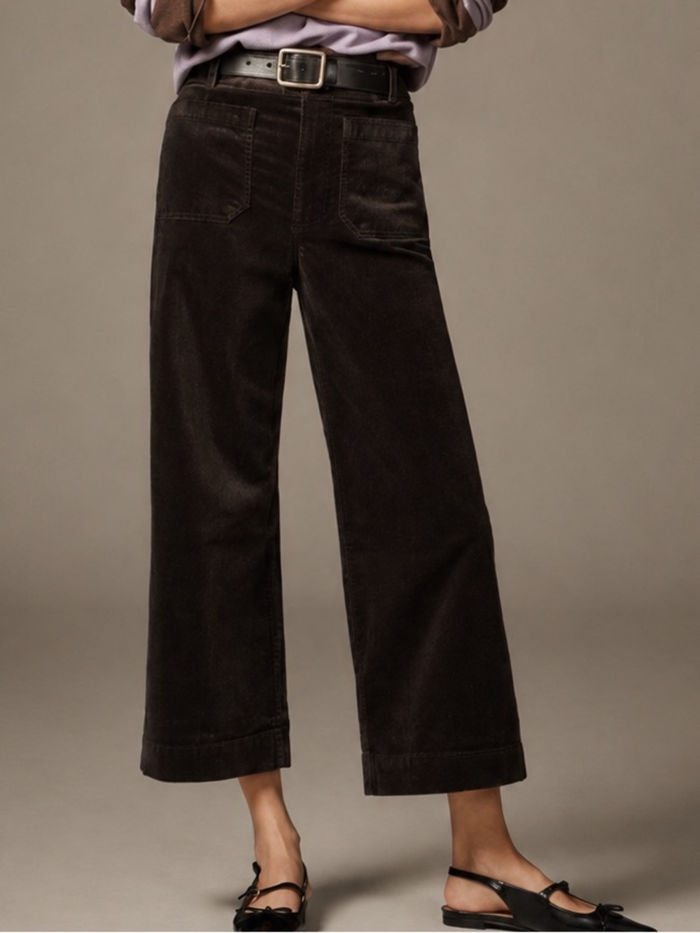 NWT Anthropologie Maeve The Colette Corduroy Crop Wide-Leg Pants, size 24